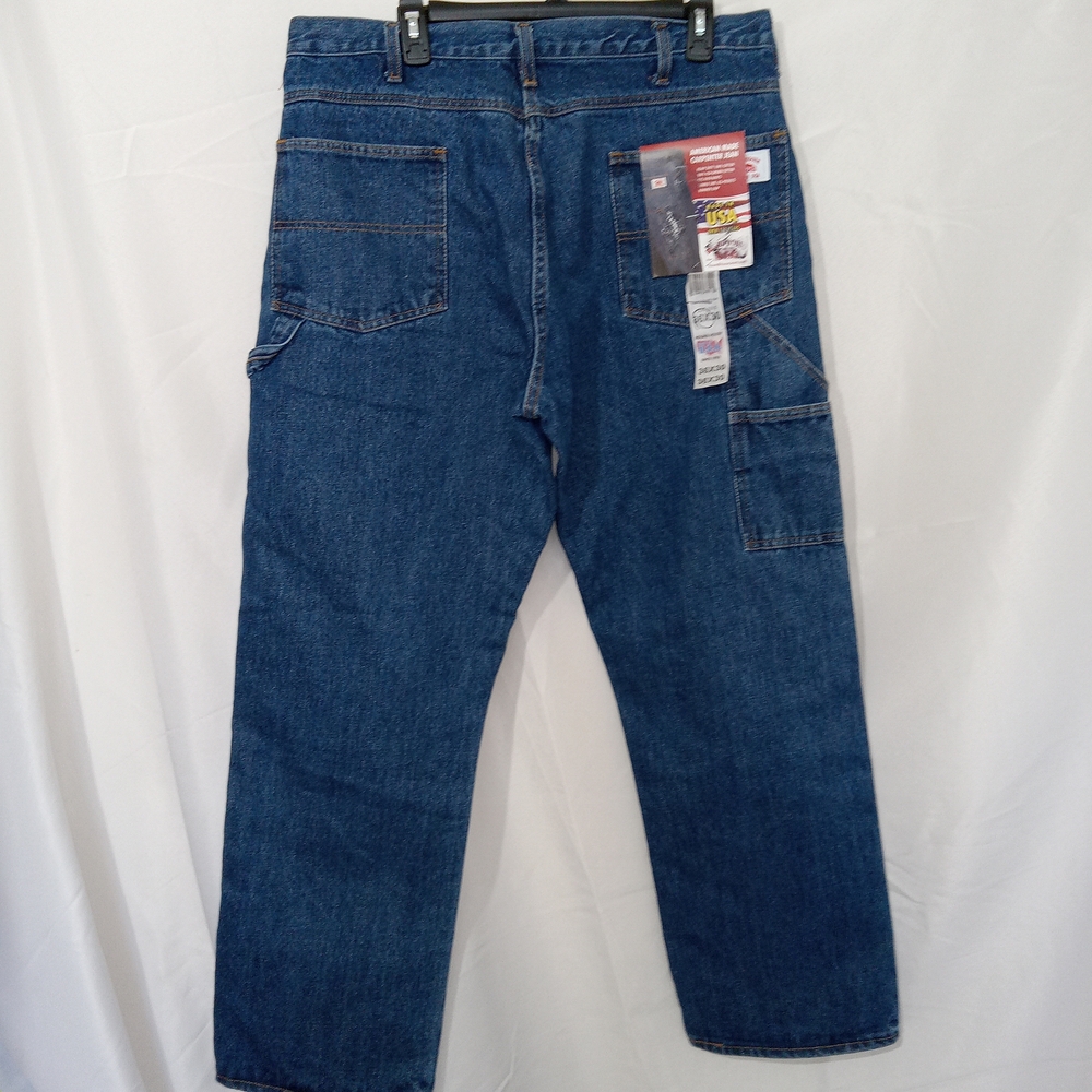 Round House Carpenter Jeans 36x30 Made In USA Blue Denim Work Pants NWT Utility - Picture 7 of 12